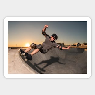 Skateboarder in a concrete pool Sticker